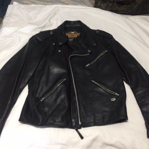 Harley Davidson Leather Biker Jacket Lg